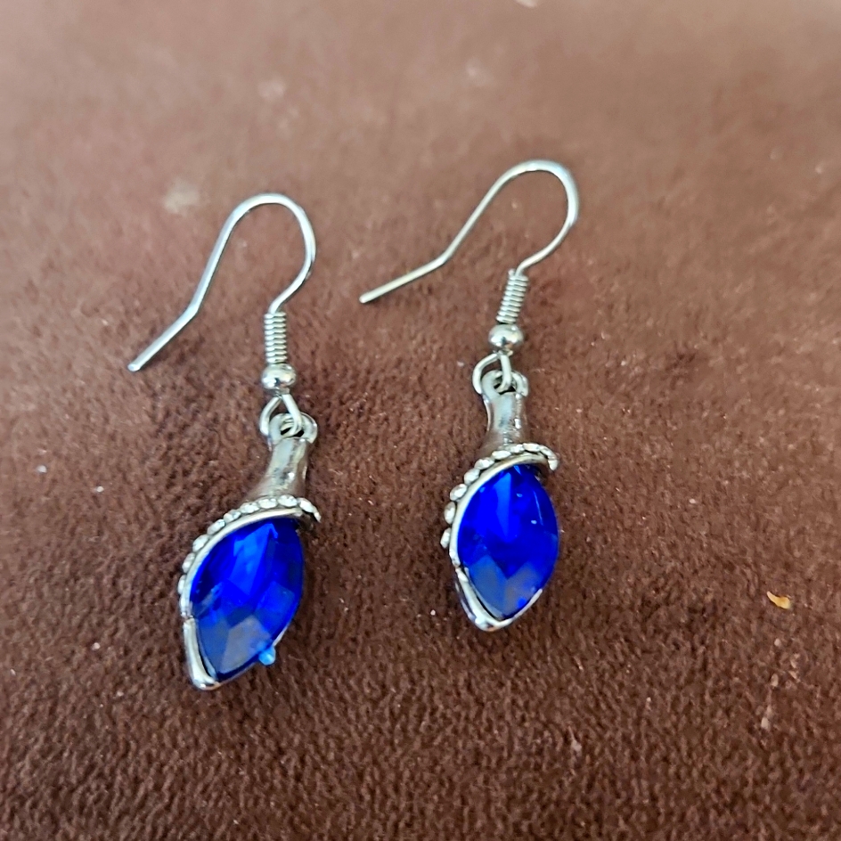 Gorgeous Blue Crystal Dangle Earrings  Brand New  Never Worn Color Choice